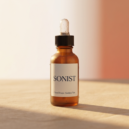 Sonist Glow Drops amber dropper bottle